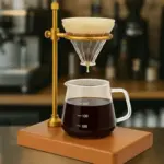 ⁦طقم V60 + حامل ذهبي بقاعدة خشبيه⁩ - الصورة ⁦2⁩